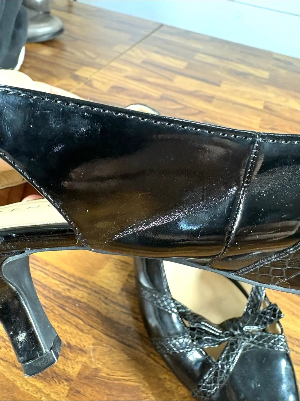 Karen Scott Black Pointed Toe Slingback Kitten Heels Womens 7M Y2K
